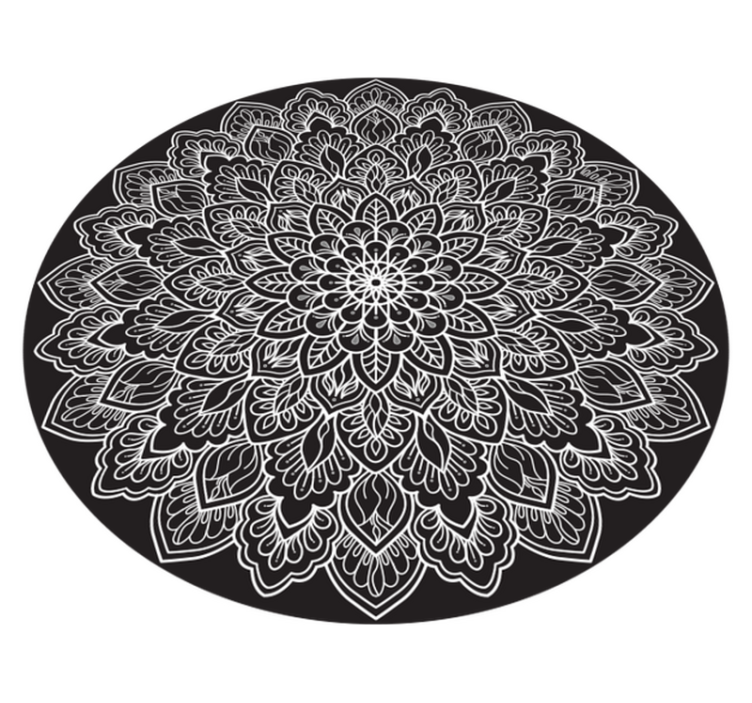 Dywan winylowy mandala czarno biały - TenStickers