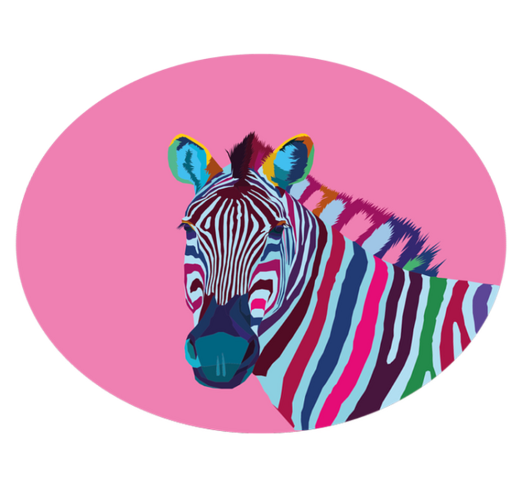 Dywan winylowy w stylu pop art zebra - TenStickers