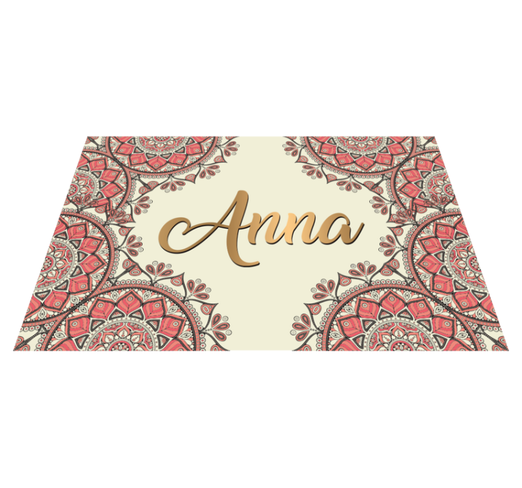 Dywan winylowy z imieniem niestandardowa mandala - TenStickers