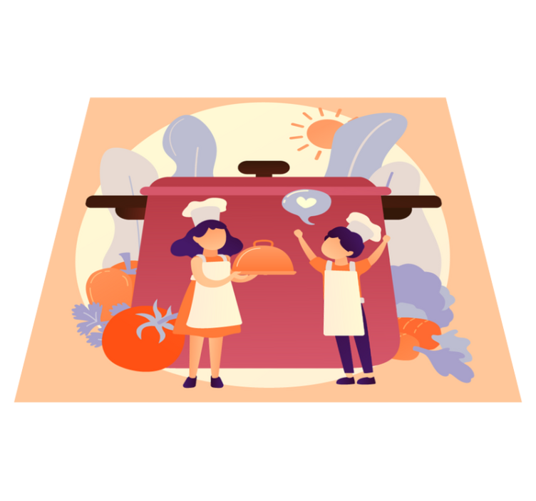 Dywan winylowy dla dziecka postacie kulinarne - TenStickers