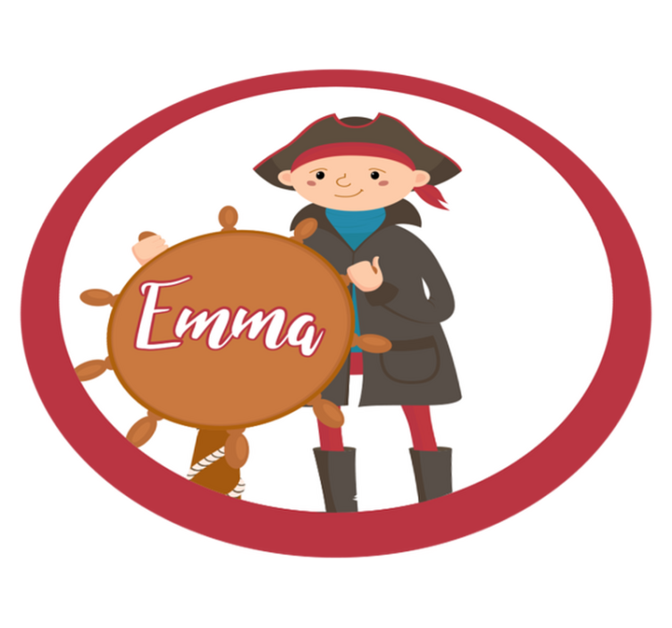 Dywan winylowy z imieniem pirat konfigurowalny - TenStickers