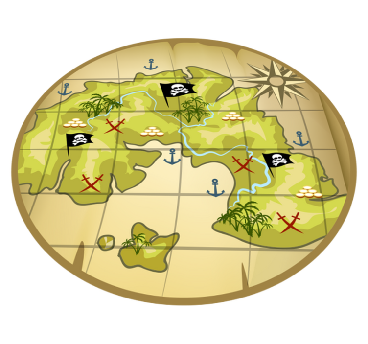 Dywan winylowy z grą przygoda w poszukiwaniu skarbów - TenStickers