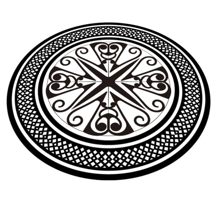 Dywan winylowy mandala czarno-biały - TenStickers