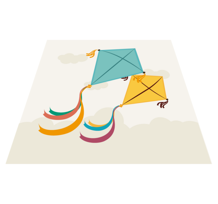 Dywan winylowy dla dziecka ilustracja latających latawców - TenStickers