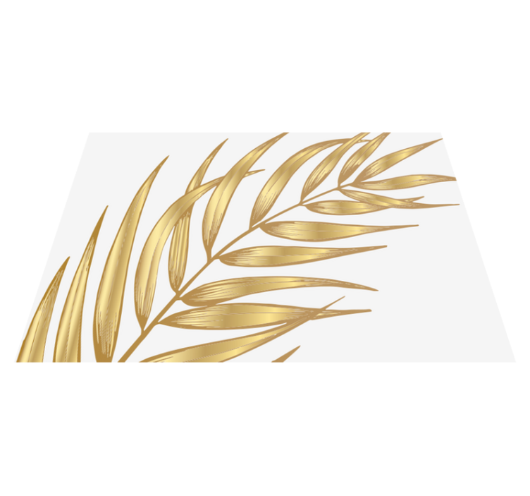Dywan kwiatowy złoty liść palmy - TenStickers