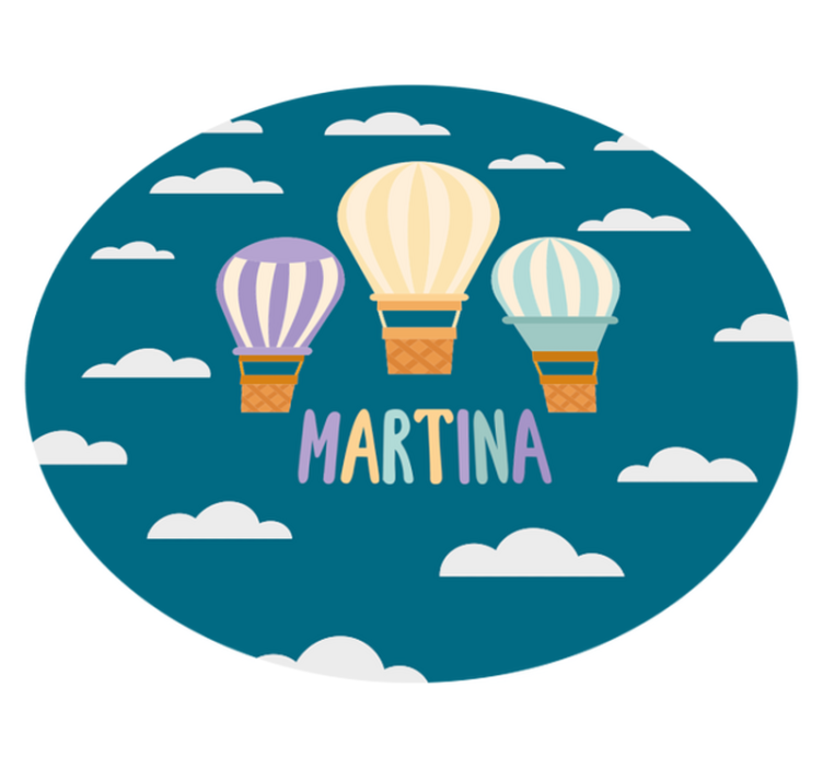 Dywan winylowy dla dzieci z imieniem w Balony - TenStickers