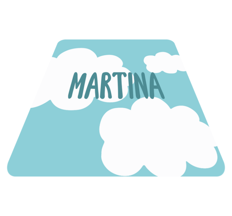 Dziecięcy dywan winylowy klasyczne chmury z nazwą - TenStickers