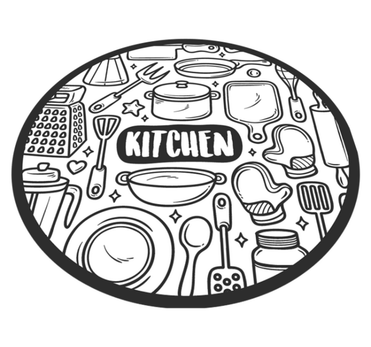 Okrągły dywan winylowy grafika podstawowa - TenStickers