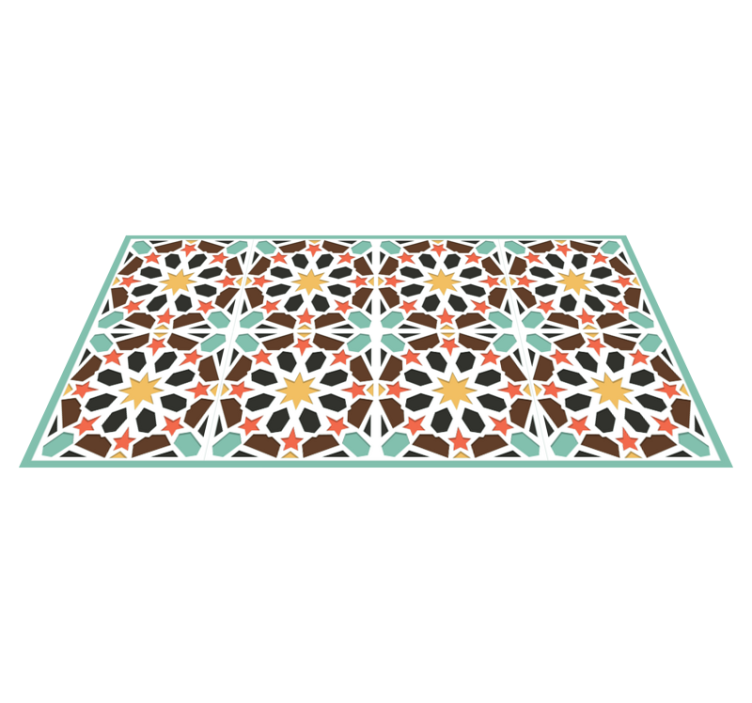 Dywan winylowy imitacja płytek kolorowe gwiaździste kafelki - TenStickers