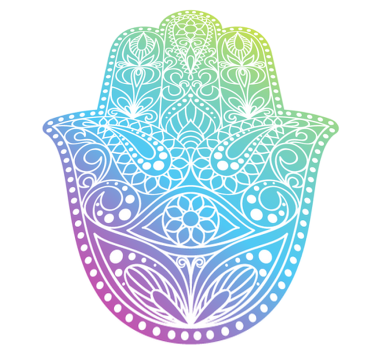 Dywan winylowy z mandalą w gradientzie ręki fatimy - TenStickers