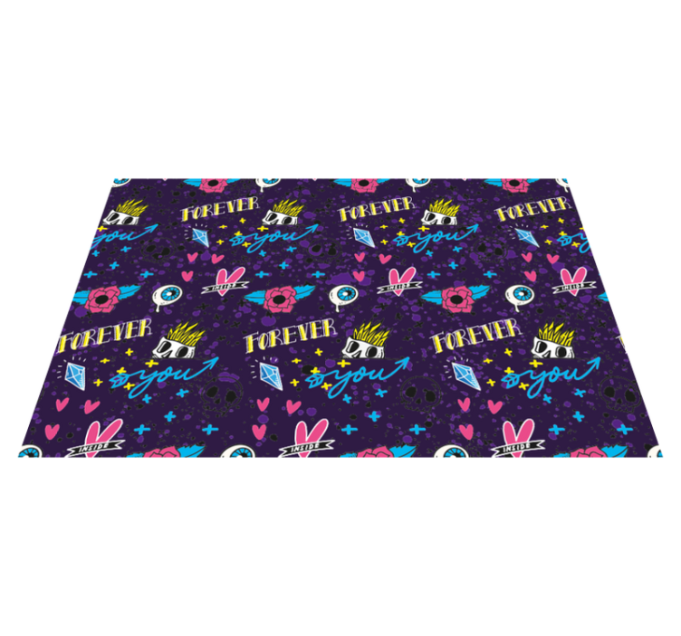 Dywan winylowy dla nastolatków w abstrakcyjny wzór serca - TenStickers