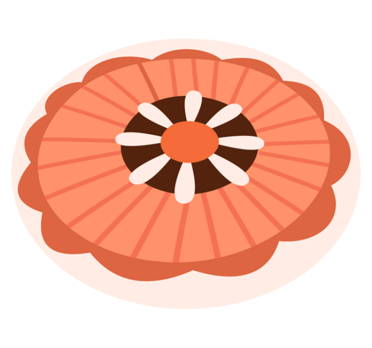 Dywan winylowy w kwiaty i rośliny okrągły element kwiatowy - TenStickers