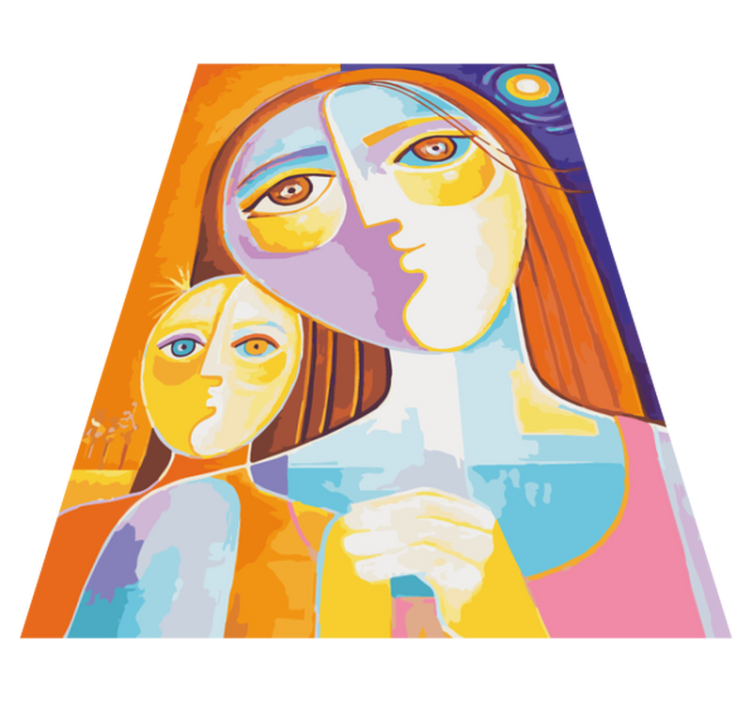 Dywan winylowy z mozaiką kolorowe abstrakcyjne twarze - TenStickers