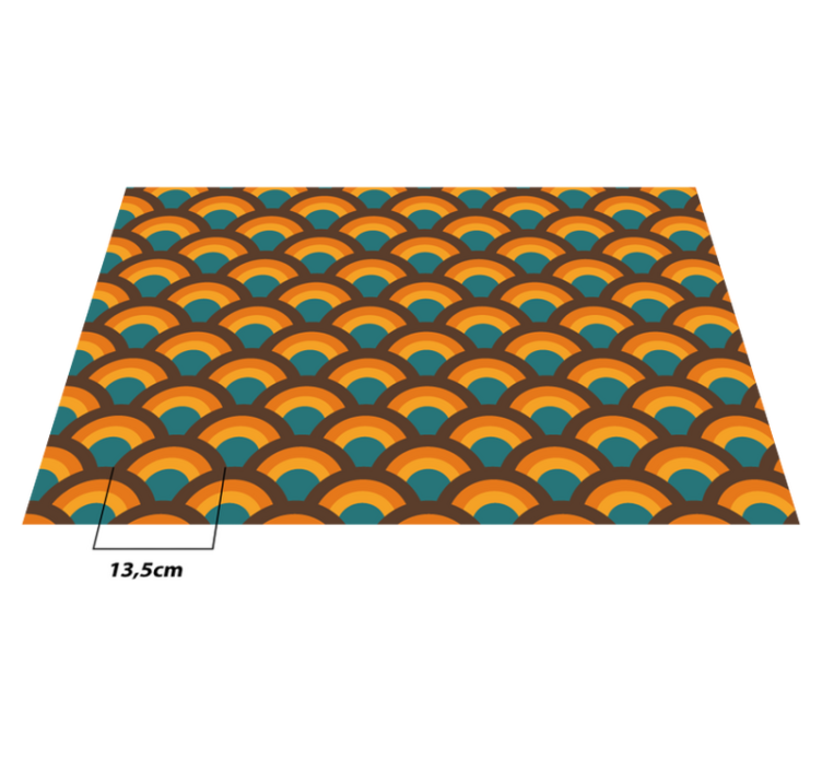 Dywan winylowy do salonu wzór retro krzywej - TenStickers