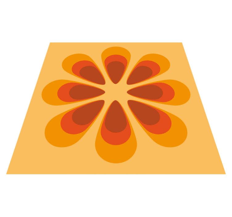 Dywan winylowy do salonu retro kwiatowy kształt - TenStickers