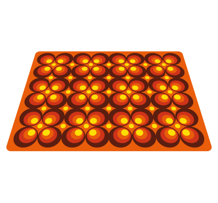 Dywan retro w żółte kółka z lat 70 - TenStickers