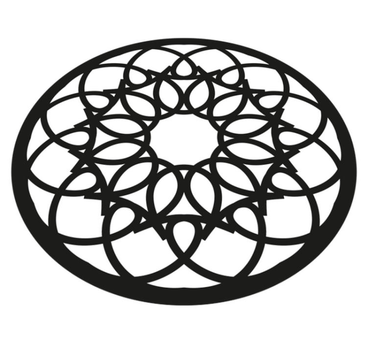 Dywan winylowy z mandalą misterny czarny wzór - TenStickers