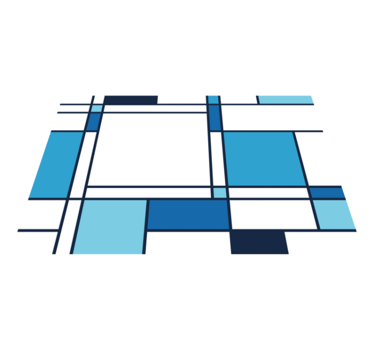 Nowoczesny dywan winylowy niebieski motyw geometryczny - TenStickers