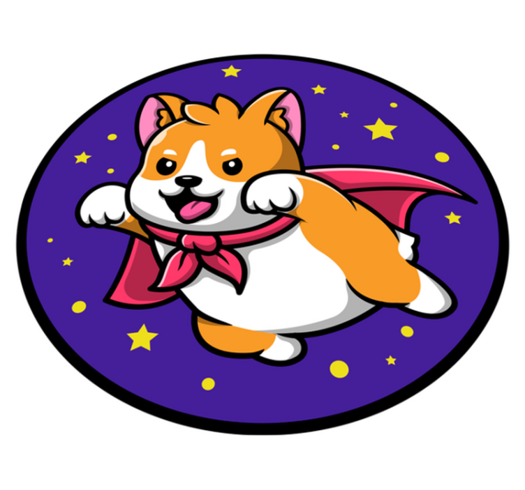 Dywan winylowy dla dziecka superbohater corgi - TenStickers