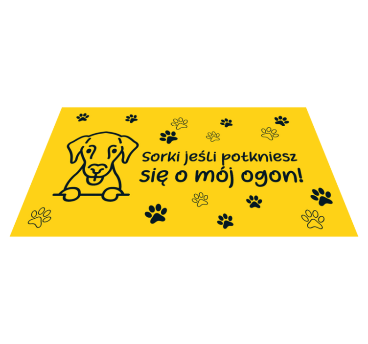 Sausage dog uwaga na wejście płytki do przedpokoju - TenStickers