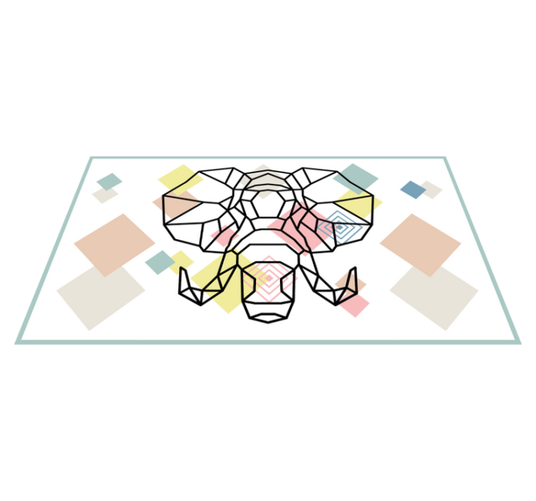 Nowoczesny dywan winylowy głowa słonia origami - TenStickers