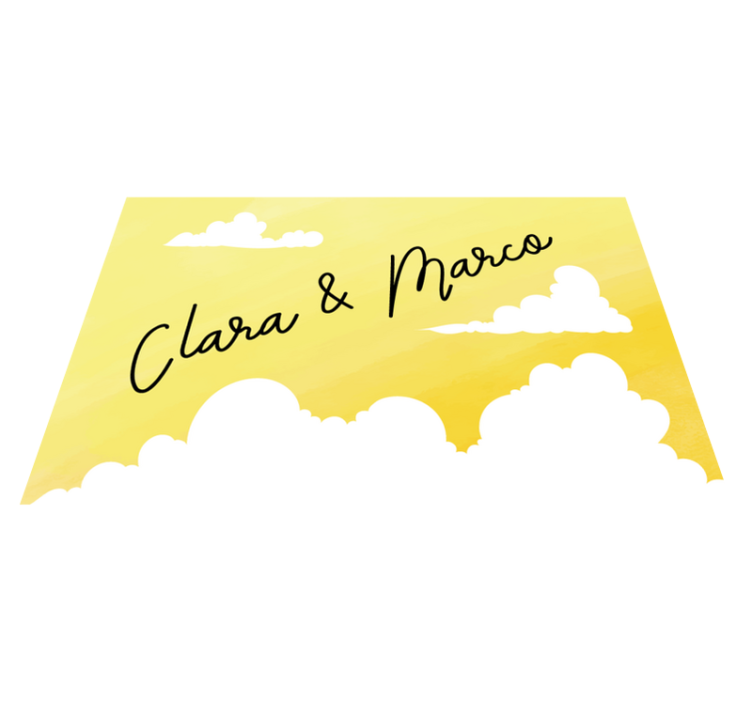 Dywan winylowy z imieniem projekt chmurnej pary - TenStickers