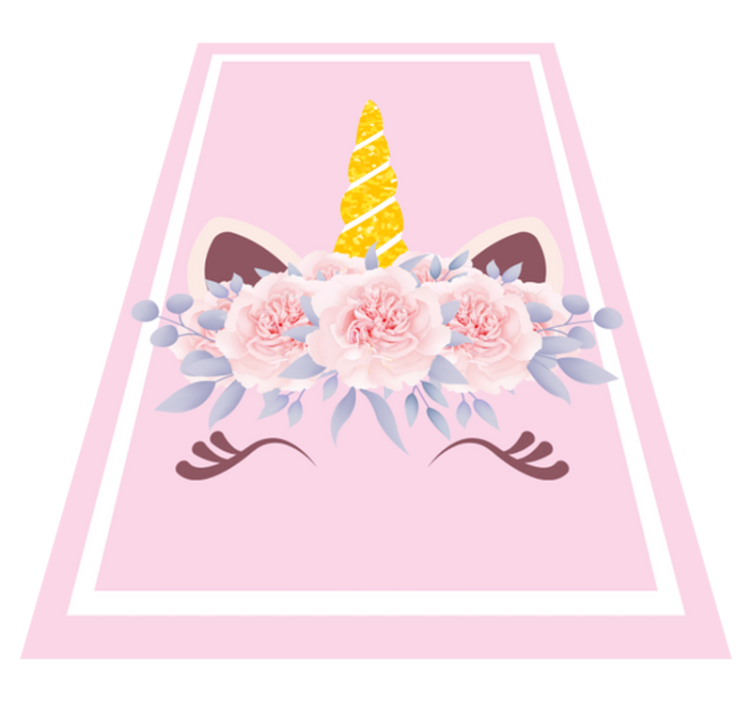 Dywan winylowy dla dziecka jednorożec kwiatowy magiczny - TenStickers