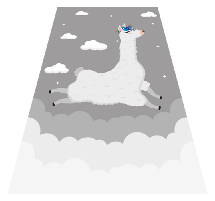 Dywan winylowy dla dziecka żywa fantazja o lamie - TenStickers