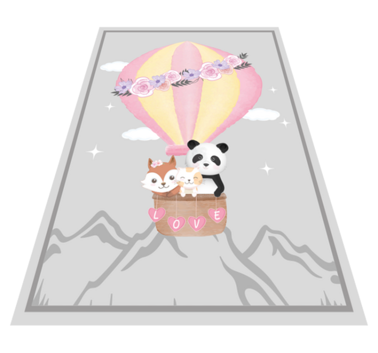 Dywan winylowy dla dziecka miłość na gorące powietrze - TenStickers