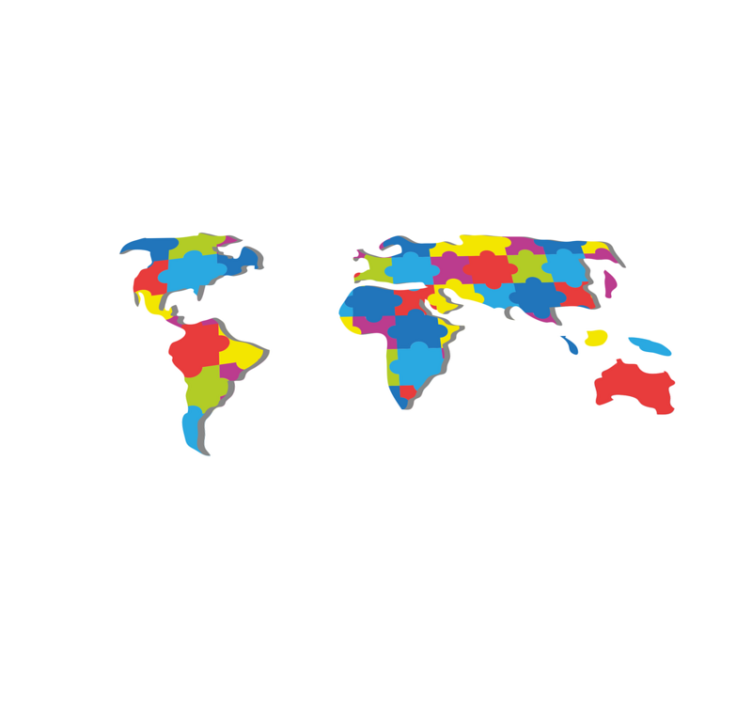 Dywan winylowy mapa świata kolorowy, światowy design - TenStickers