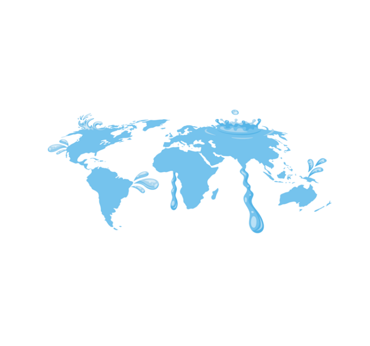 Dywan winylowy mapa świata projekt niebieskiej wody - TenStickers