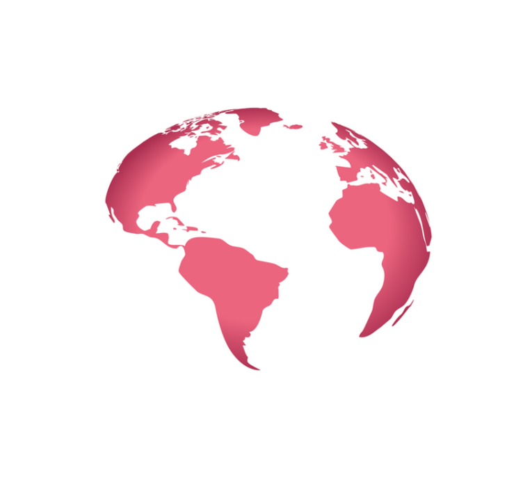 Dywan winylowy mapa świata różowa ilustracja globusa - TenStickers