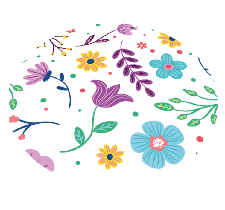 Dywan winylowy w kwiaty i rośliny żywa kwiatowa inspiracja - TenStickers