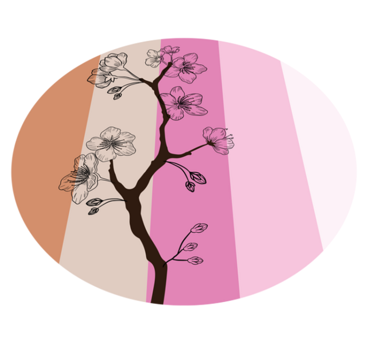 Kwiatowy dywan w paski z kwiatami wiśni cherry - TenStickers