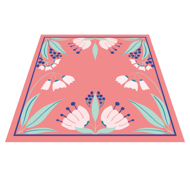 Dywan winylowy w kwiaty i rośliny paleta wzorów - TenStickers