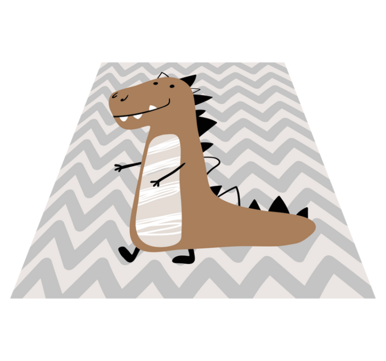 Dziecięcy dywan winylowy brązowy mały t-rex - TenStickers