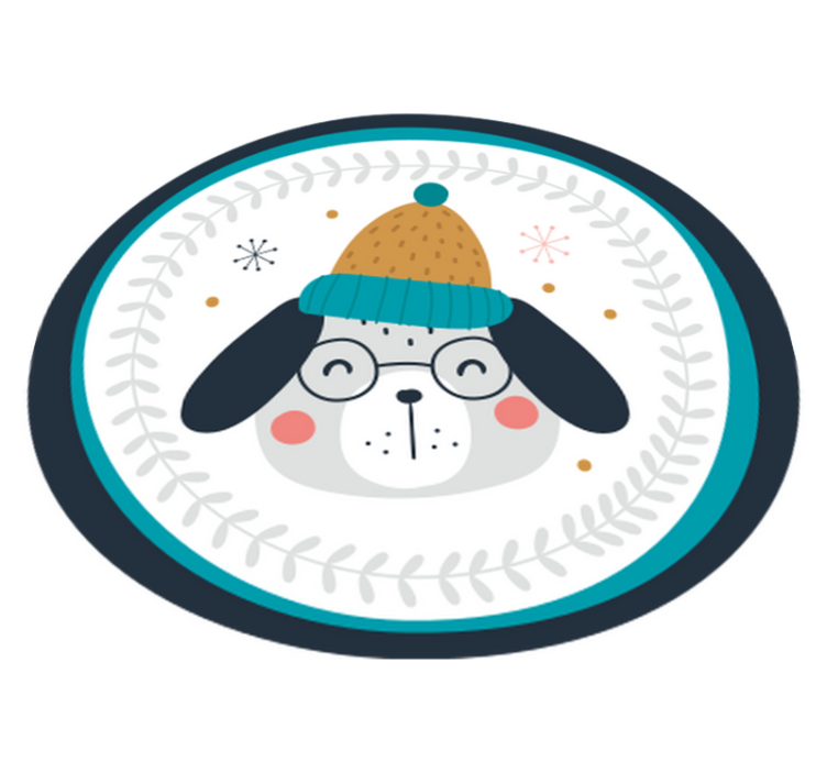 Dziecięcy dywan winylowy szczęśliwa psia mordka - TenStickers