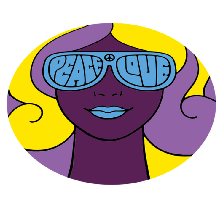 Dywan winylowy dla nastolatków ikona pokoju i miłości - TenStickers