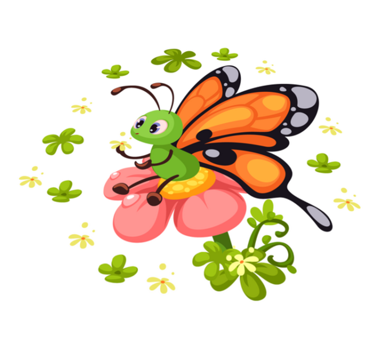 Dywan winylowy dla dziecka kolorowa radość motyla - TenStickers