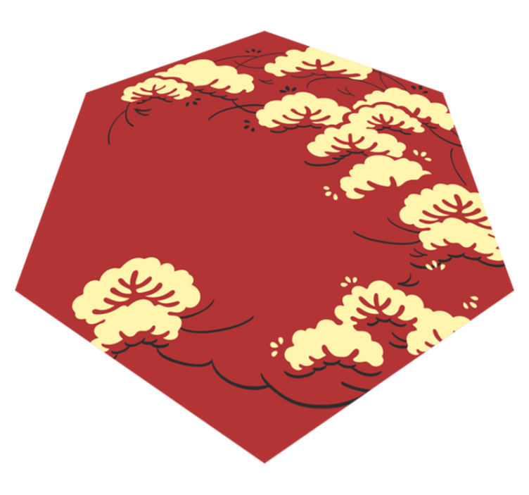 Dywan winylowy w kwiaty i rośliny wzór kwiatowy w chmurach - TenStickers