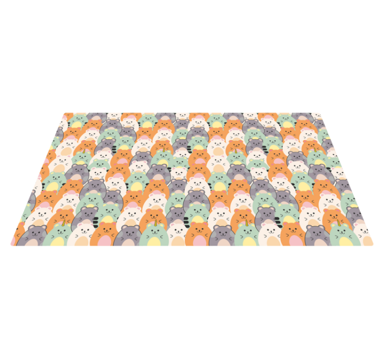 Wielokolorowe chomiki jedzące zwierzęcy dywan - TenStickers