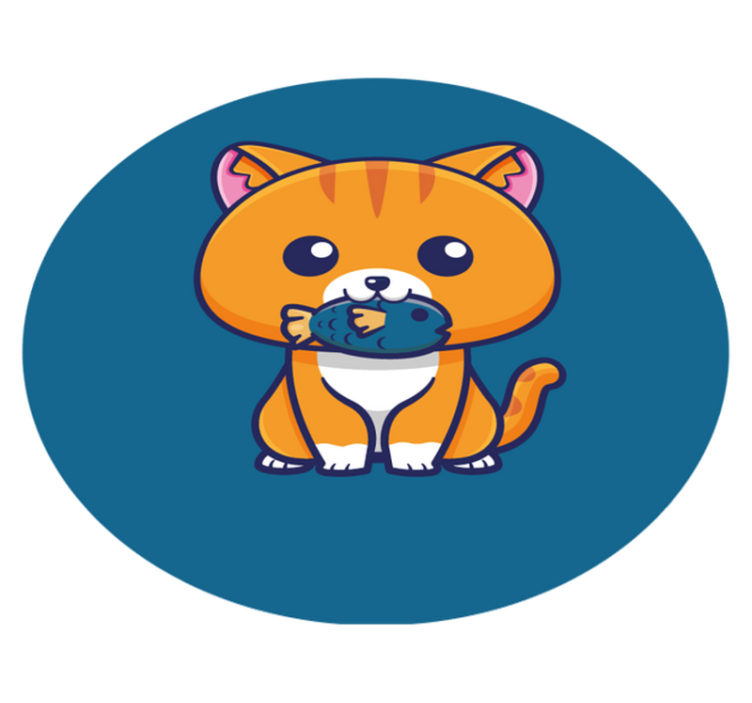 Dywan winylowy zwierzęta kreskówka koci krąg - TenStickers