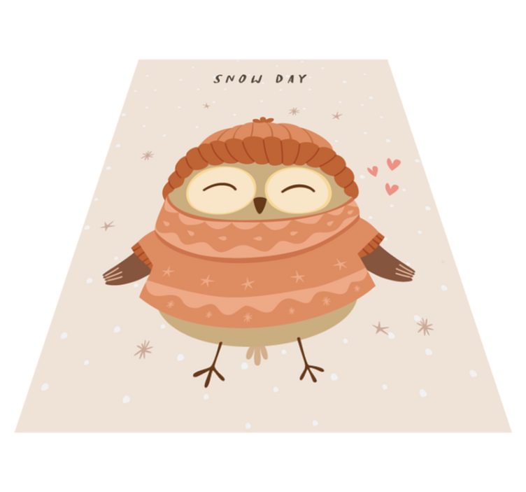 Dywan winylowy dziecięcy urok sowy śnieżnej - TenStickers