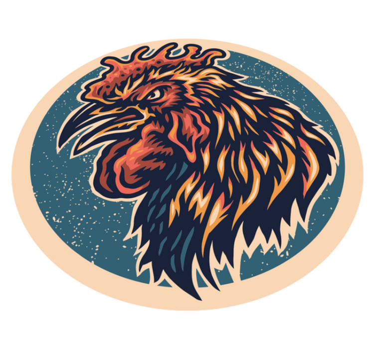 Dywan winylowy dla nastolatków ilustracja głowy koguta - TenStickers