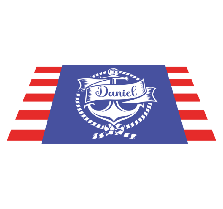 Dywan winylowy z imieniem projekt kotwicy morskiej - TenStickers