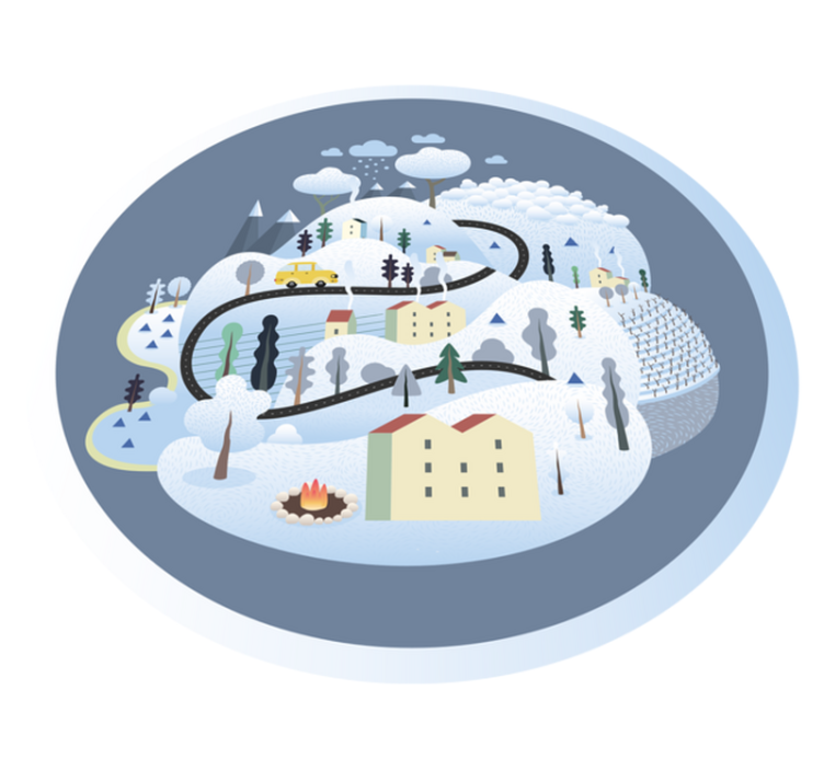 Dywan winylowy dla dzieci w ulice z bajkową scenerią podróży - TenStickers