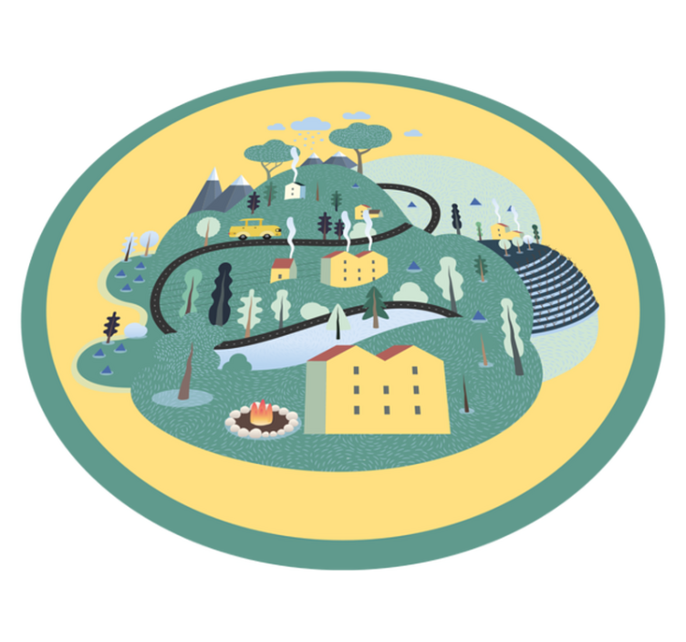 Dywan winylowy ulice zabawna podróż krajobrazowa - TenStickers