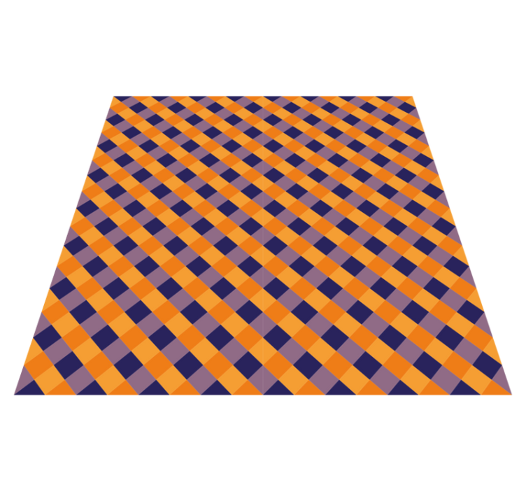 Dywan winylowy w pomarańczowo-fioletową kratkę - TenStickers