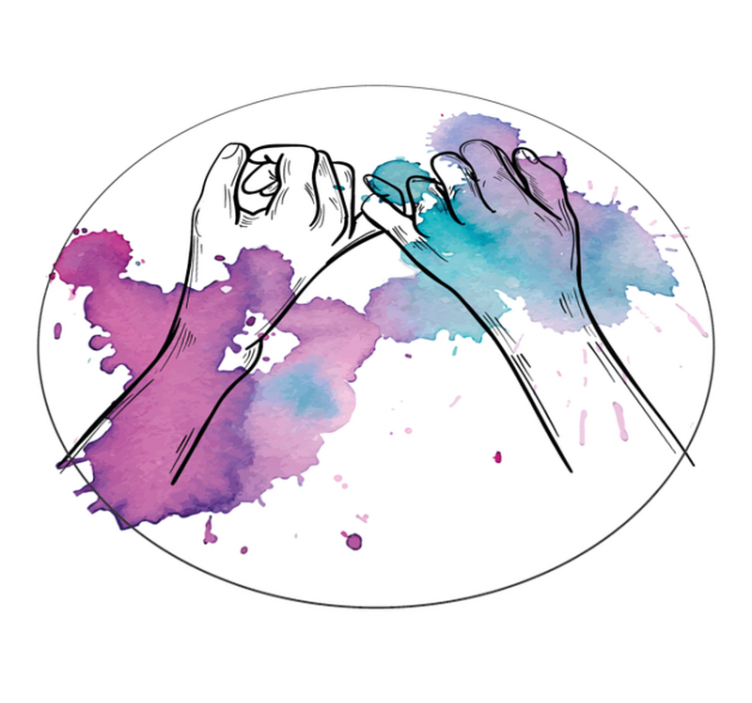 Dywan winylowy dla nastolatków splecione dłonie - TenStickers