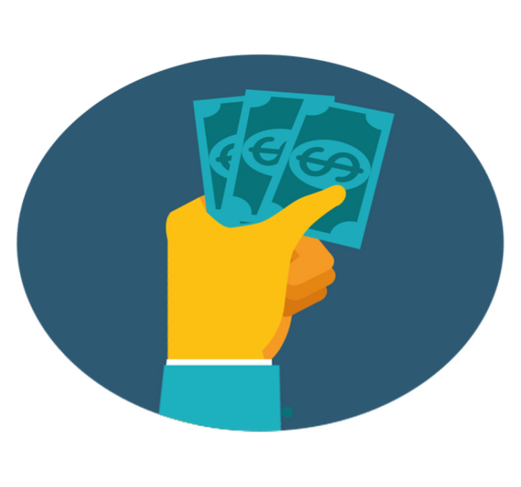 Dziecięcy dywan winylowy ręka trzymająca gotówkę - TenStickers